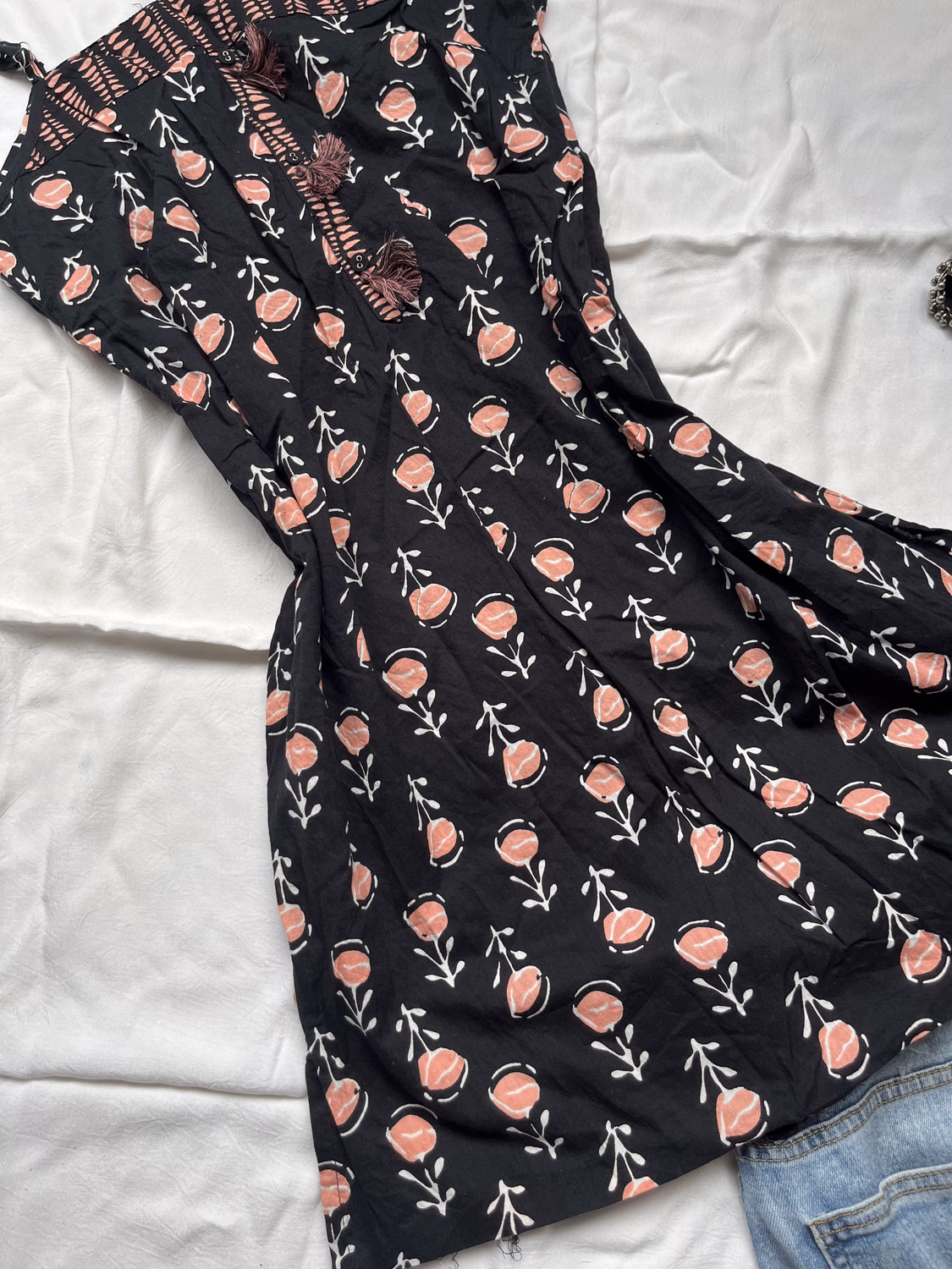 Black printed kurti