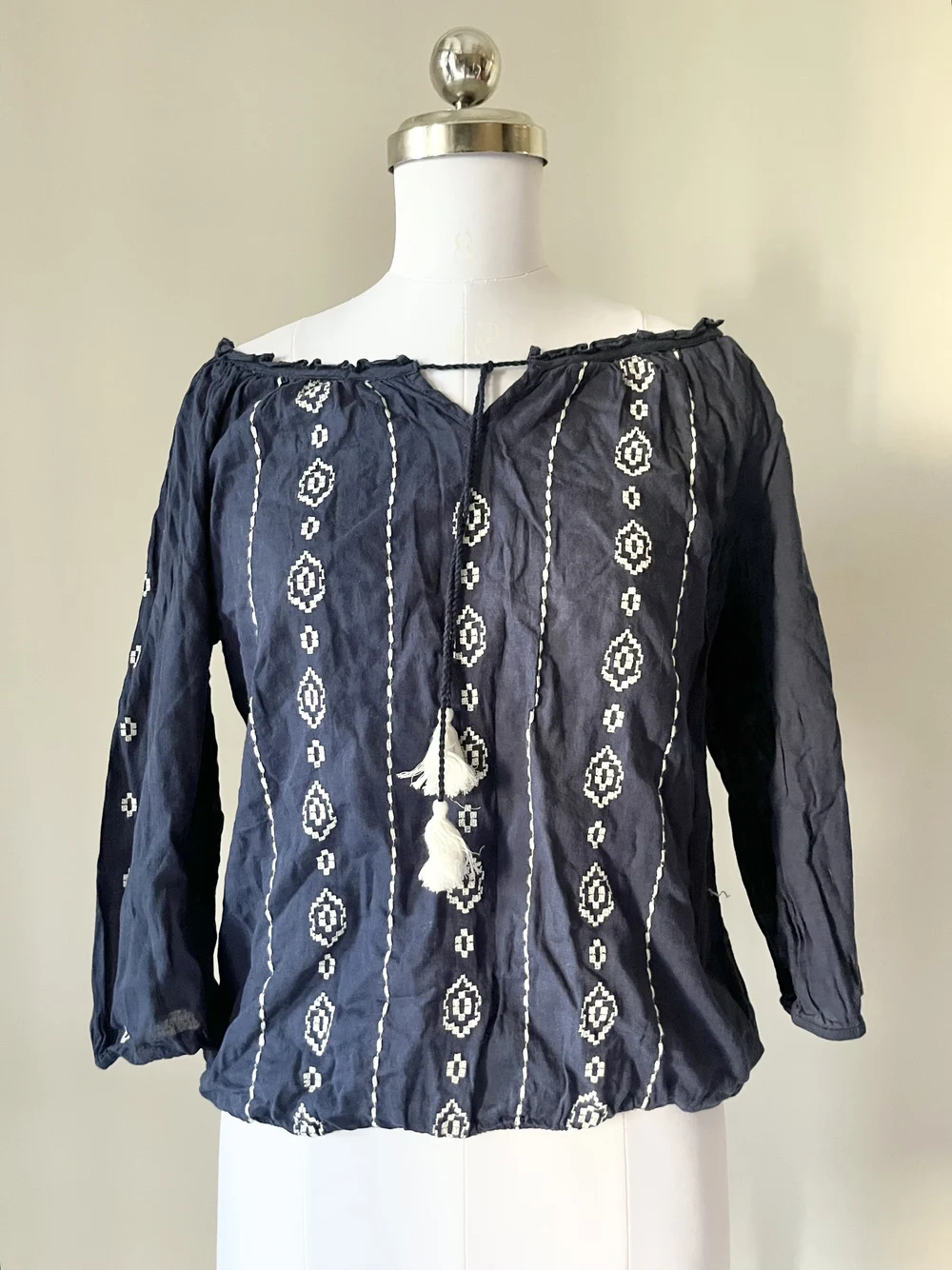 Boho embroidered top