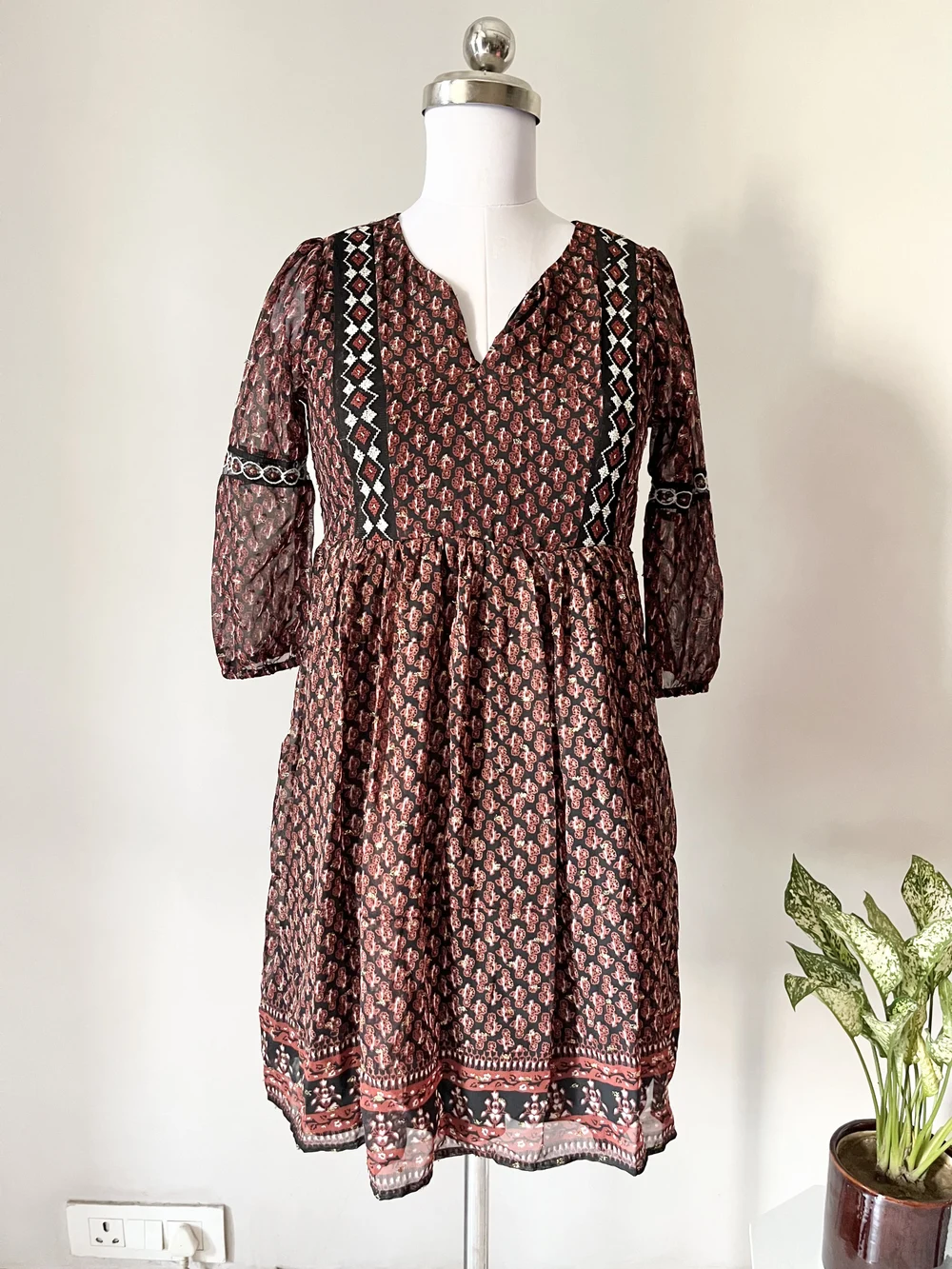 Boho aztec print dress