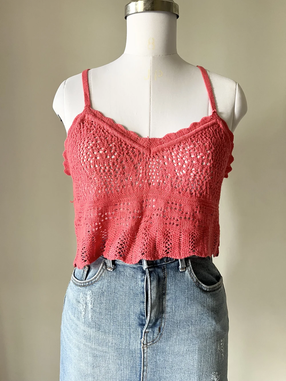 Peach crochet top