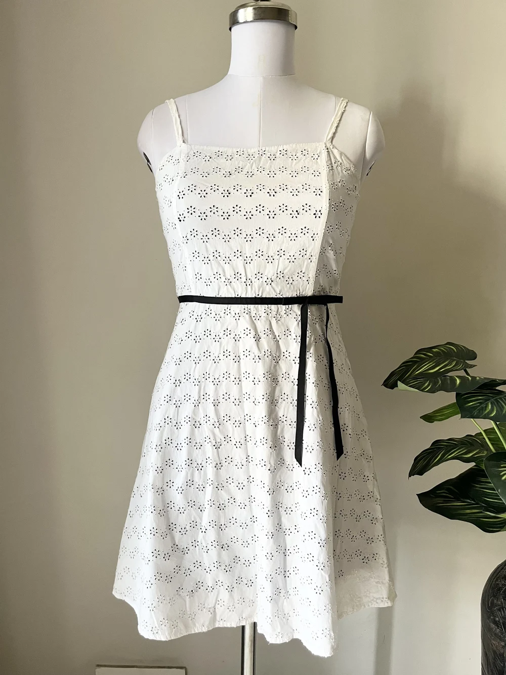 White schiffle dress