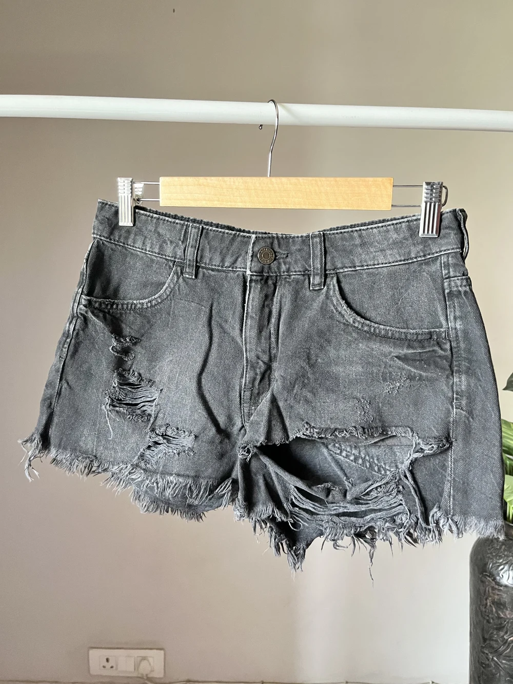 Black ripped shorts