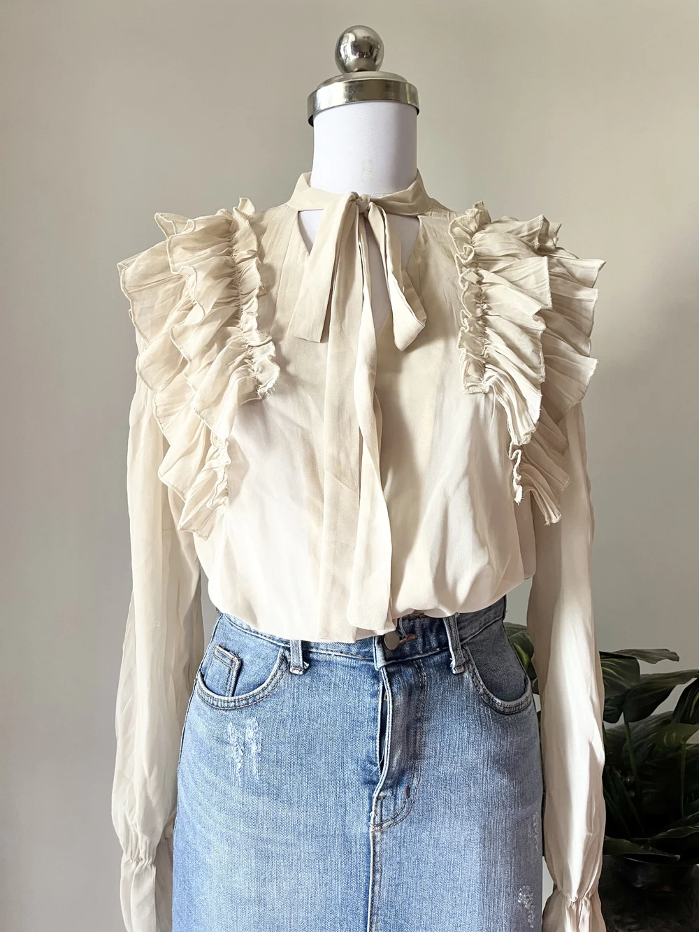 Beige Frill shirt 