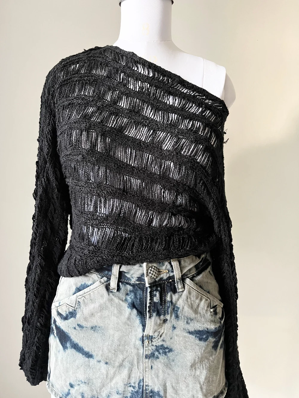 Black crochet top