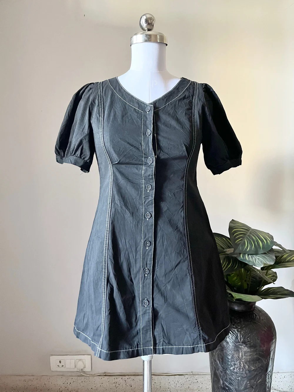 Black denim dress