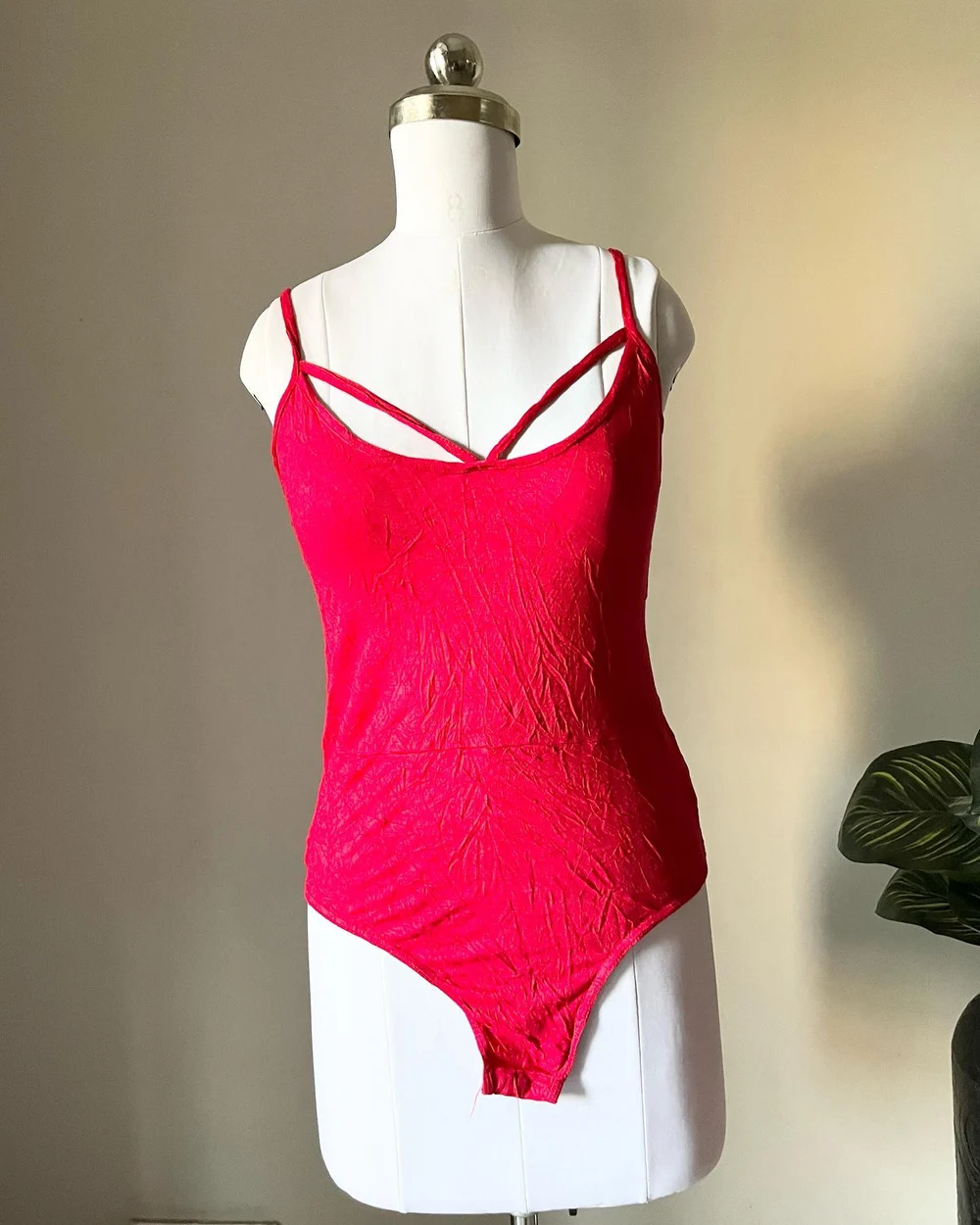 Red Criss-cross bodysuit 