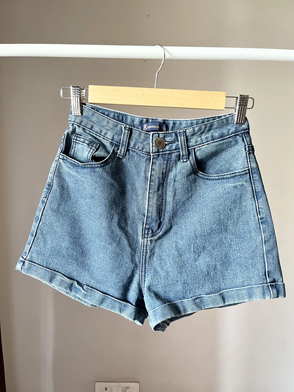 Blue superhighwaist shorts