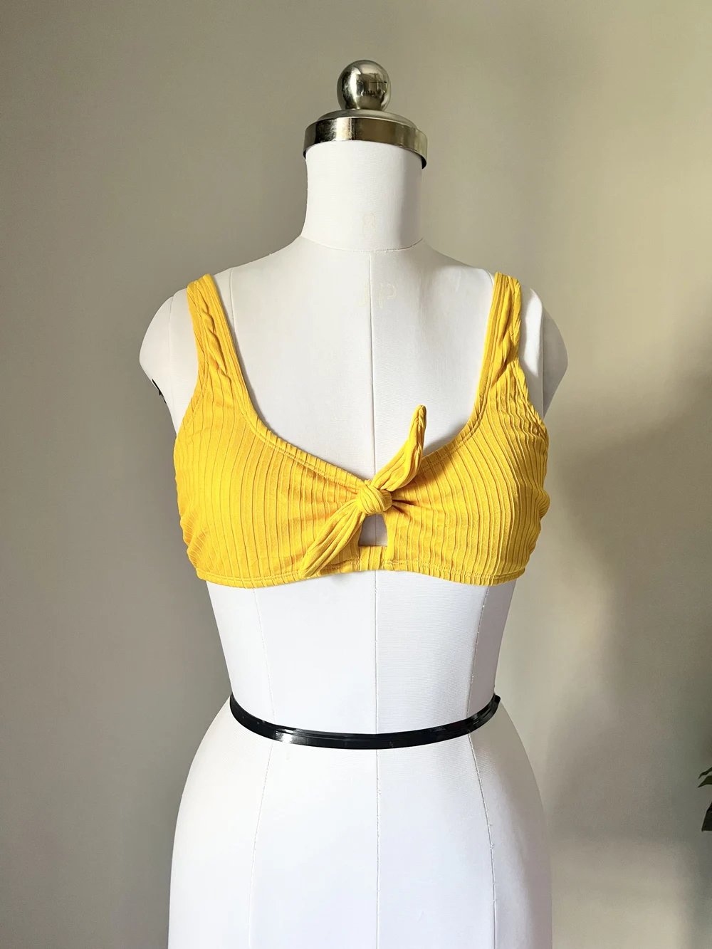 Yellow knot bikini top 