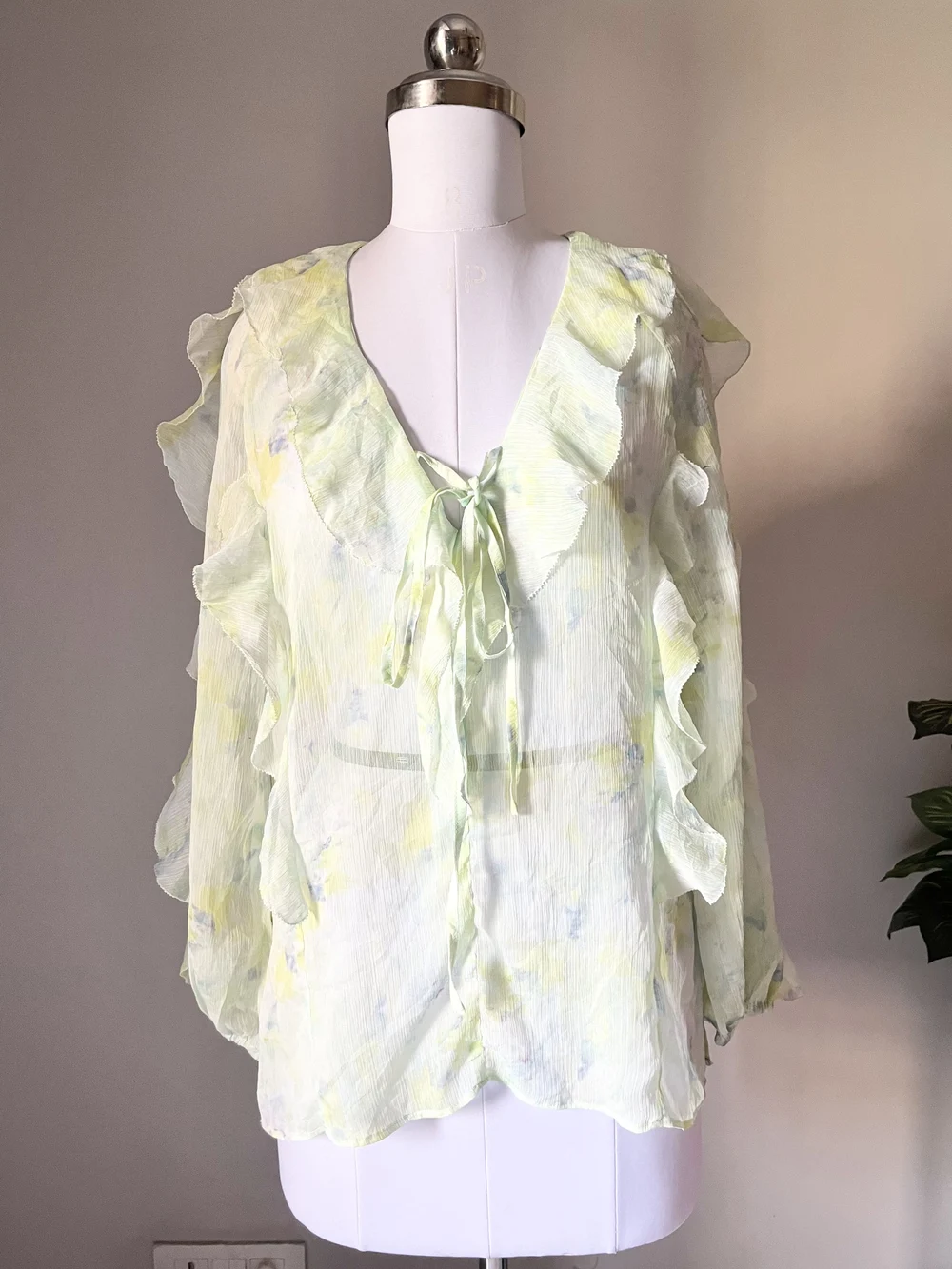 Tie-dye sheer top 