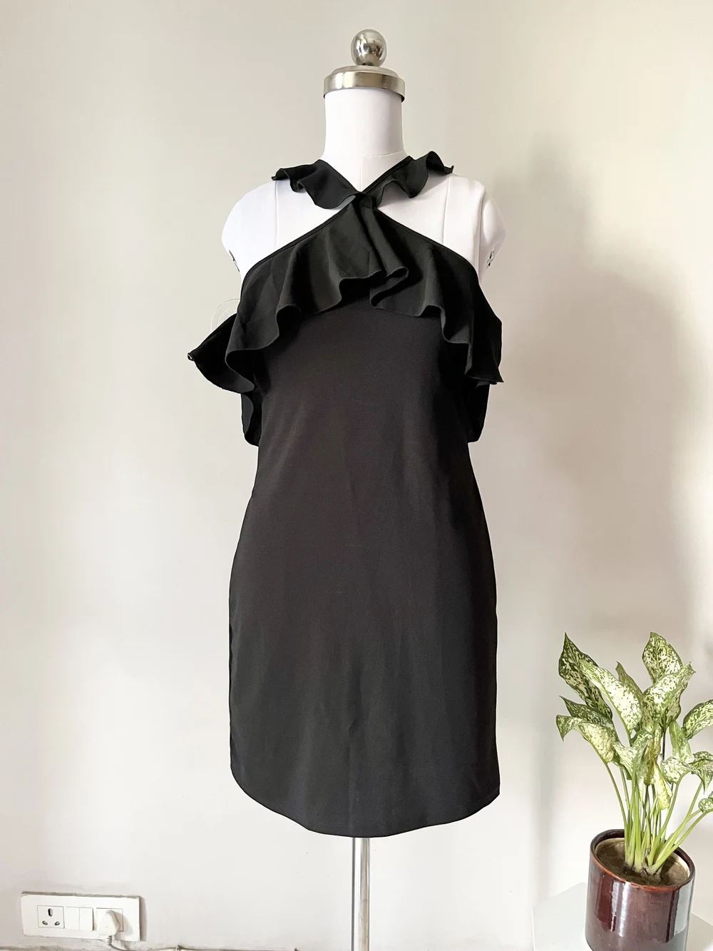 Frill black dress