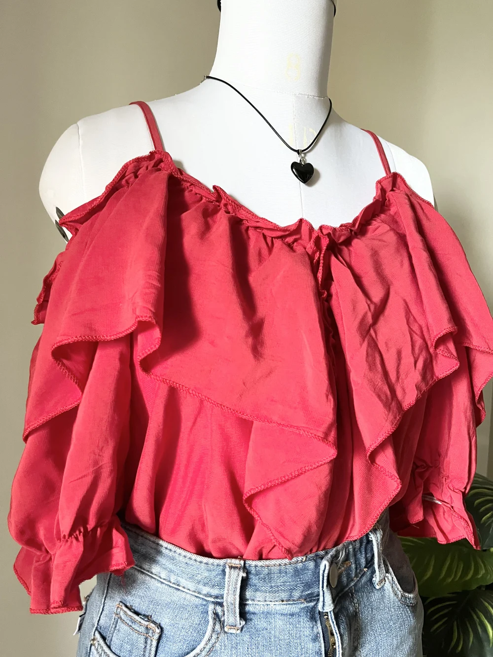 Cold shoulder ruffle top 