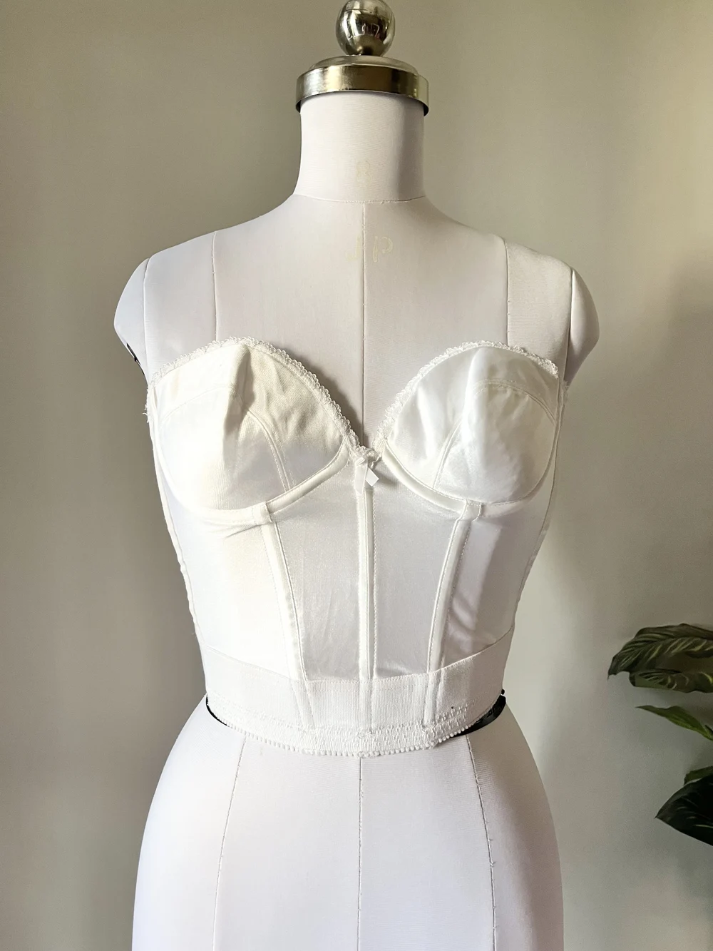 White tube padded corset top