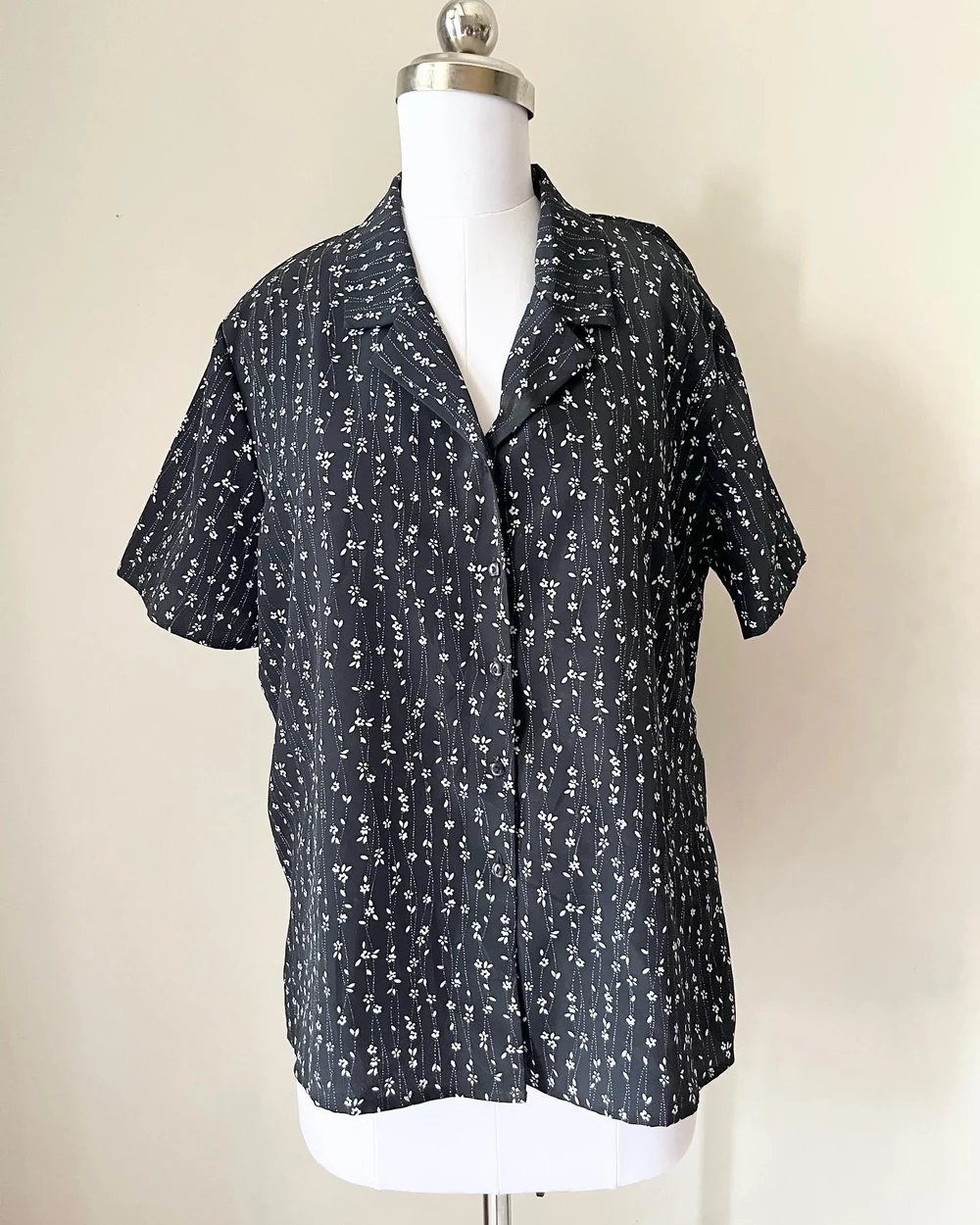 Floral navy blue shirt (unisex) 