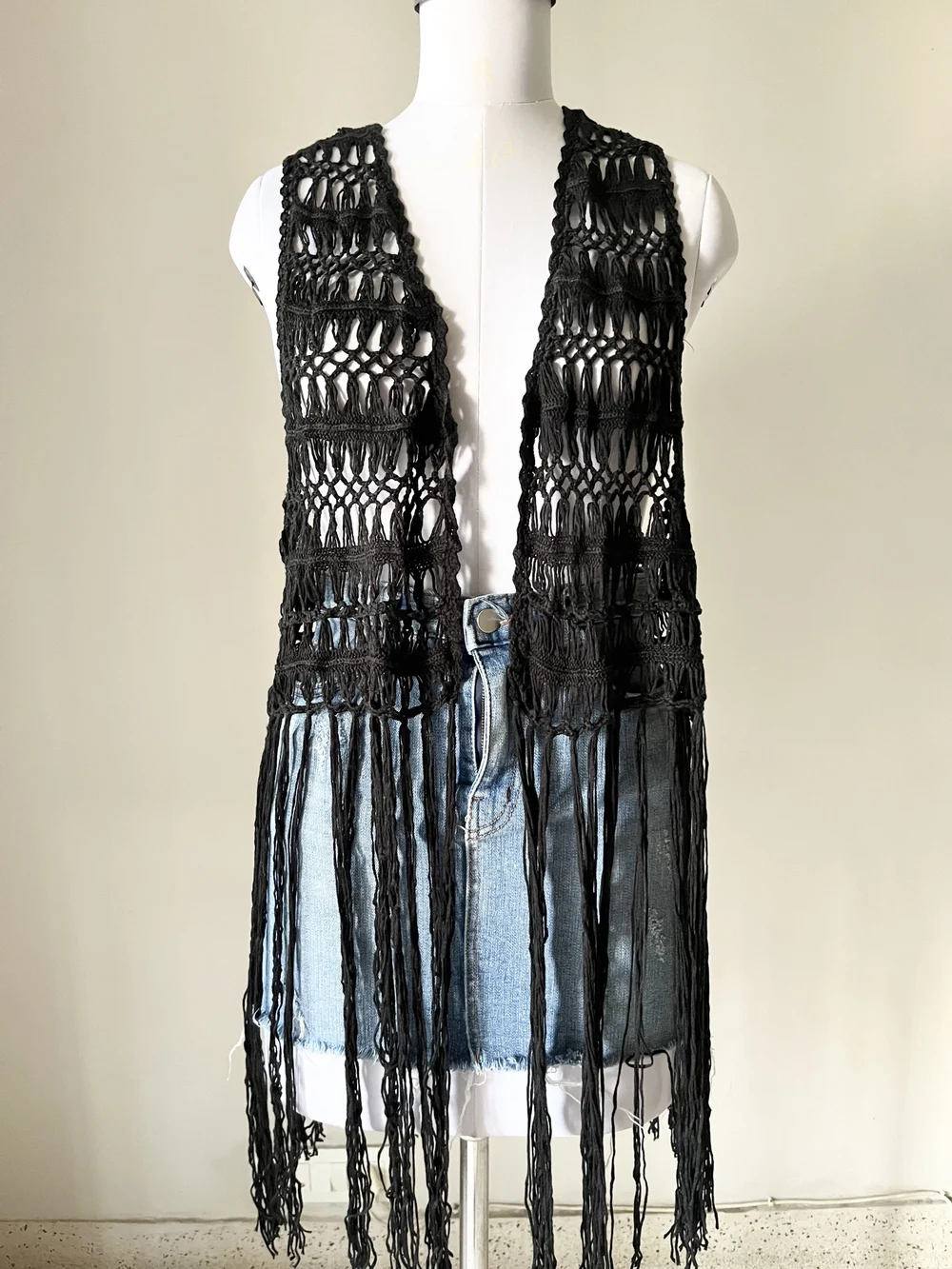Black crochet shrug 