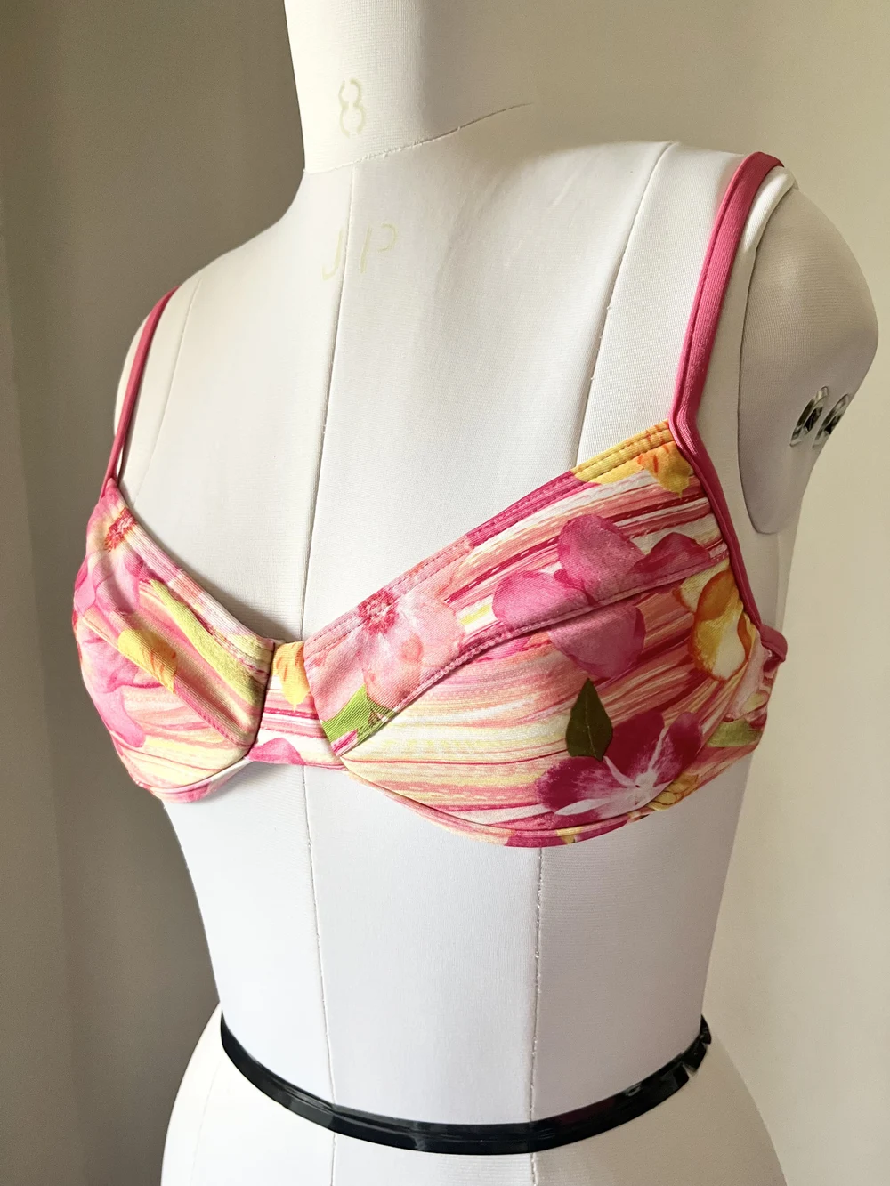 Pink Floral Printed bikini top 