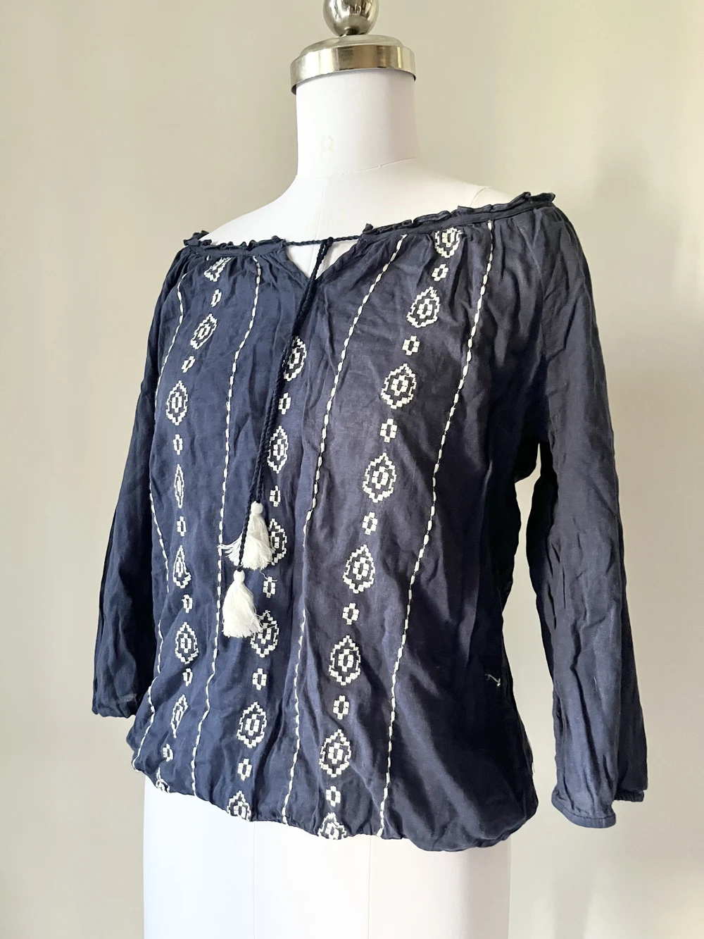 Boho embroidered top