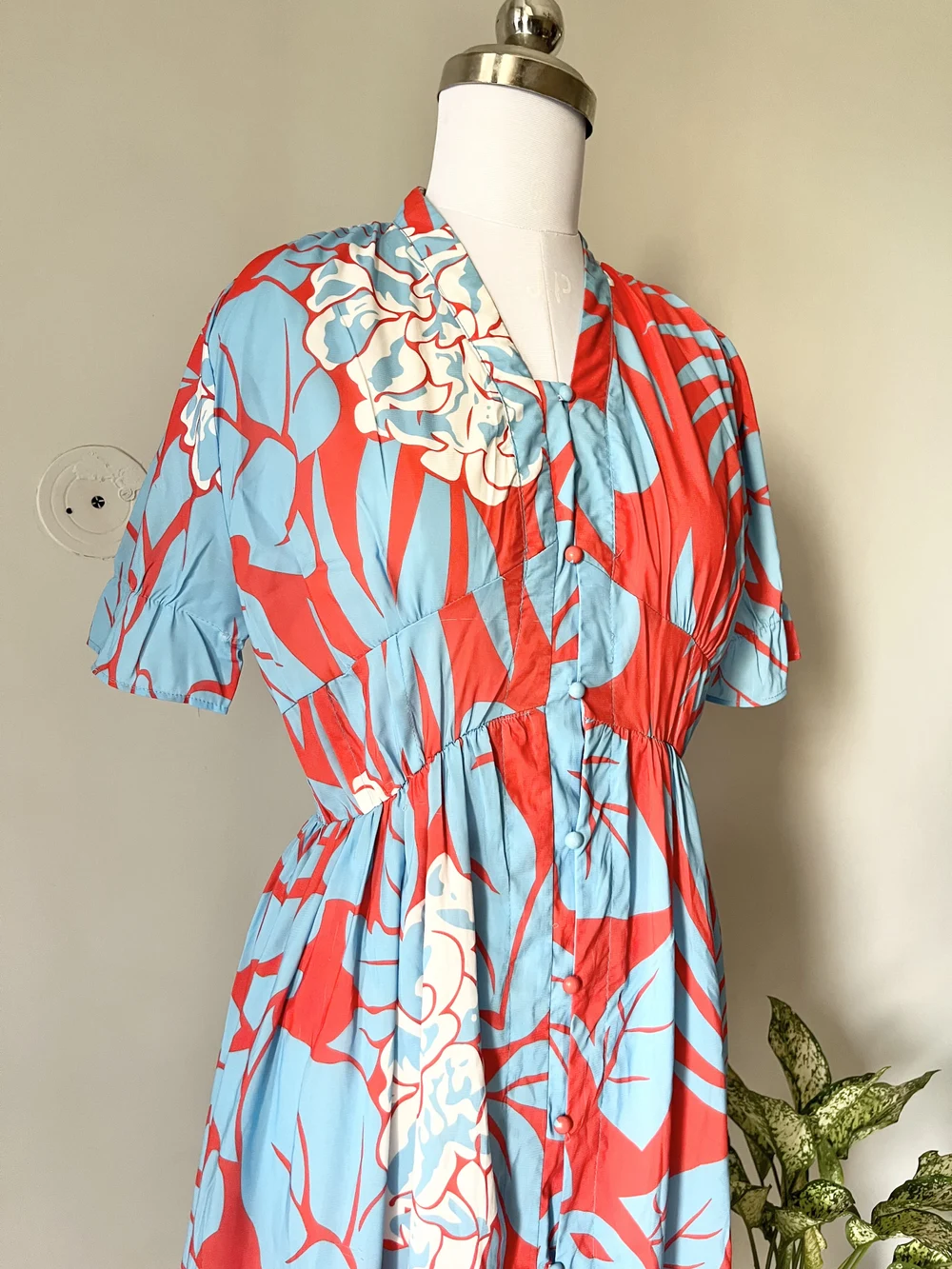 Blue floral printed dress