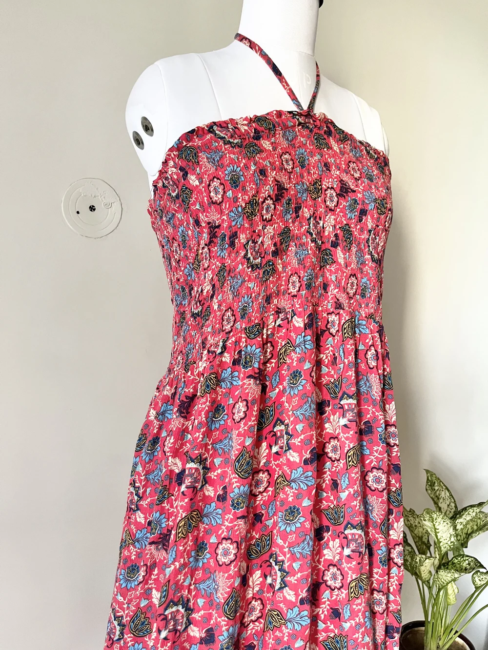 Printed tube tie-up maxi dress