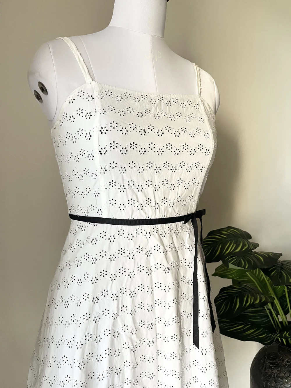 White schiffle dress