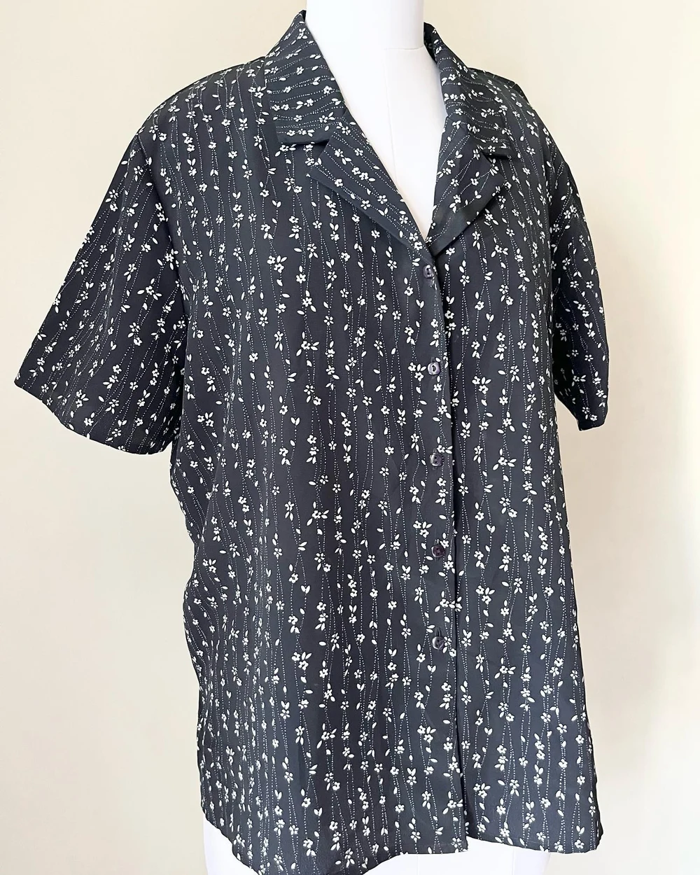 Floral navy blue shirt (unisex) 