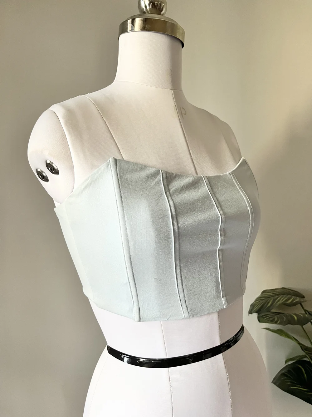 Powdered blue corset top