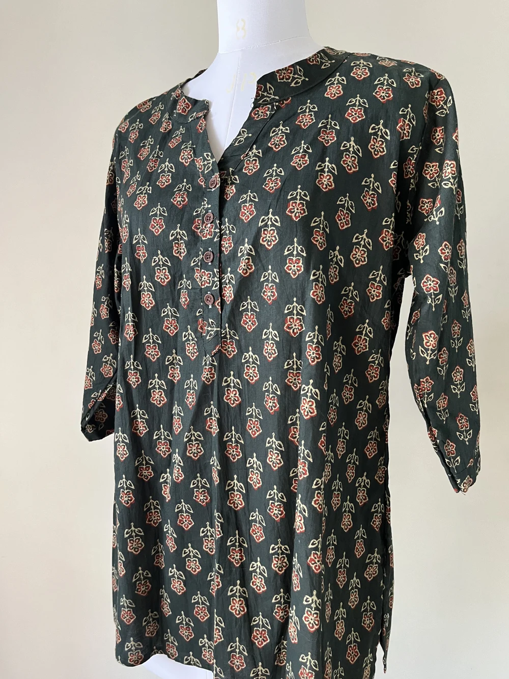 Green print kurti
