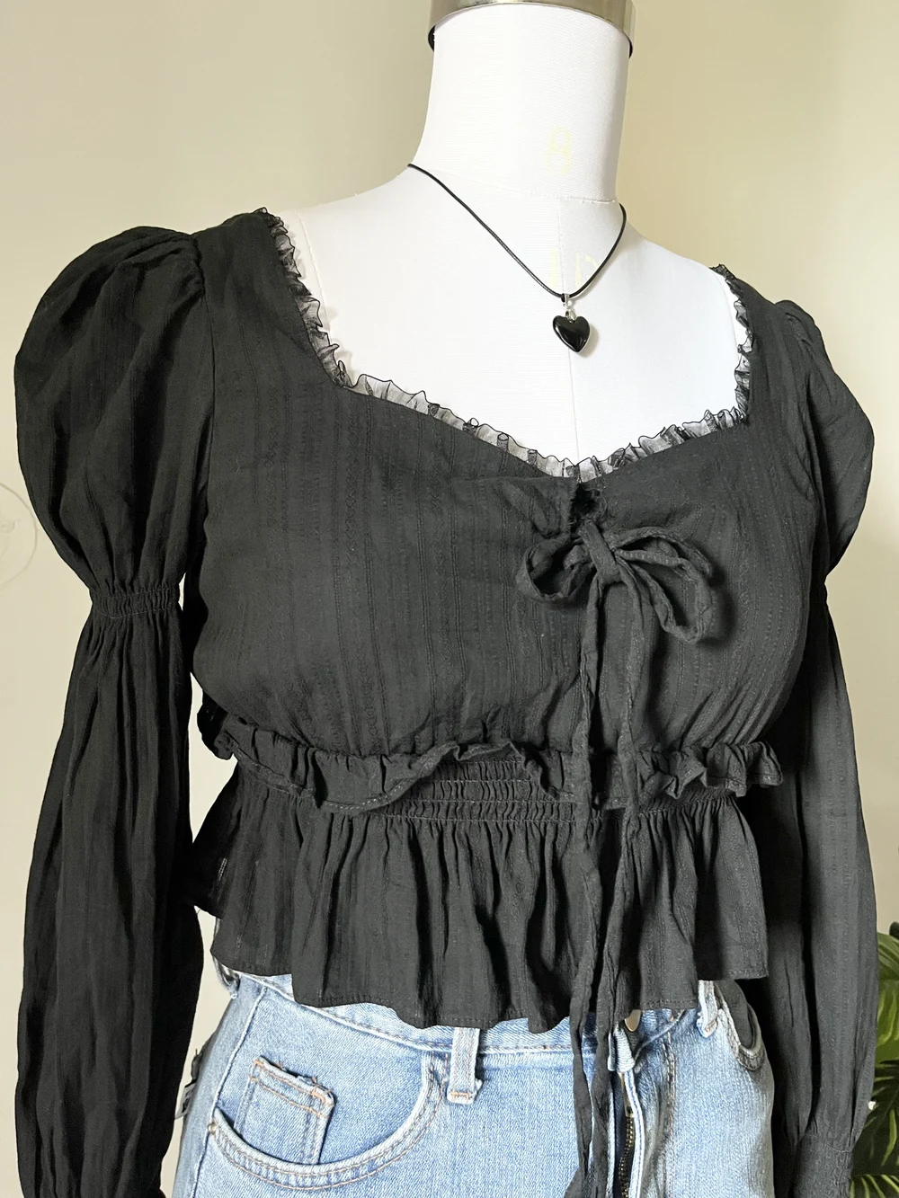 Black Ruffle design top