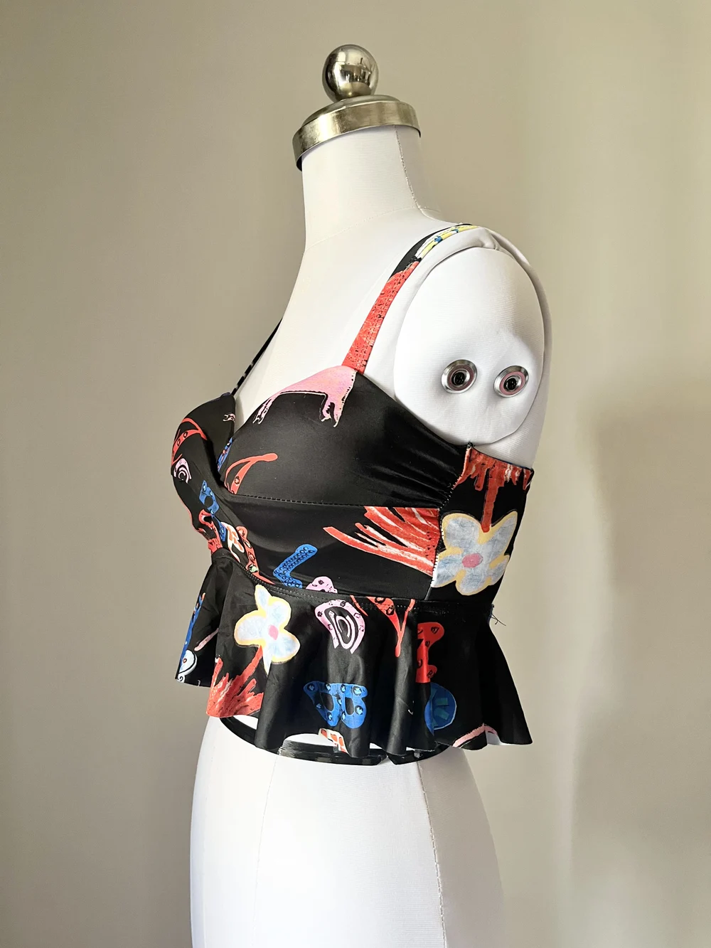 Black peplum Bikini top 