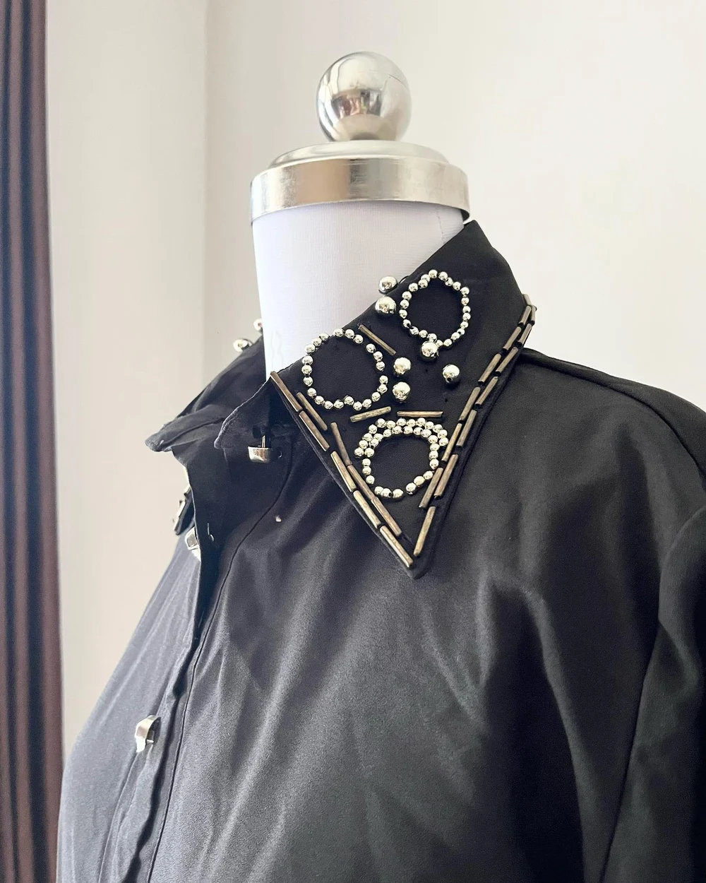 Black heavy work collar shirt 