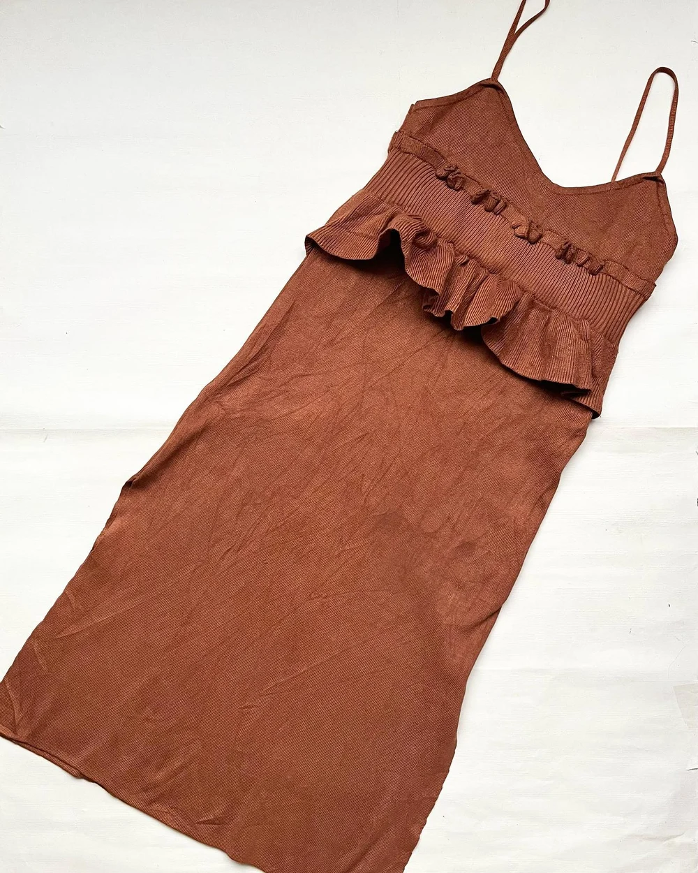 Brown ribbed dress 