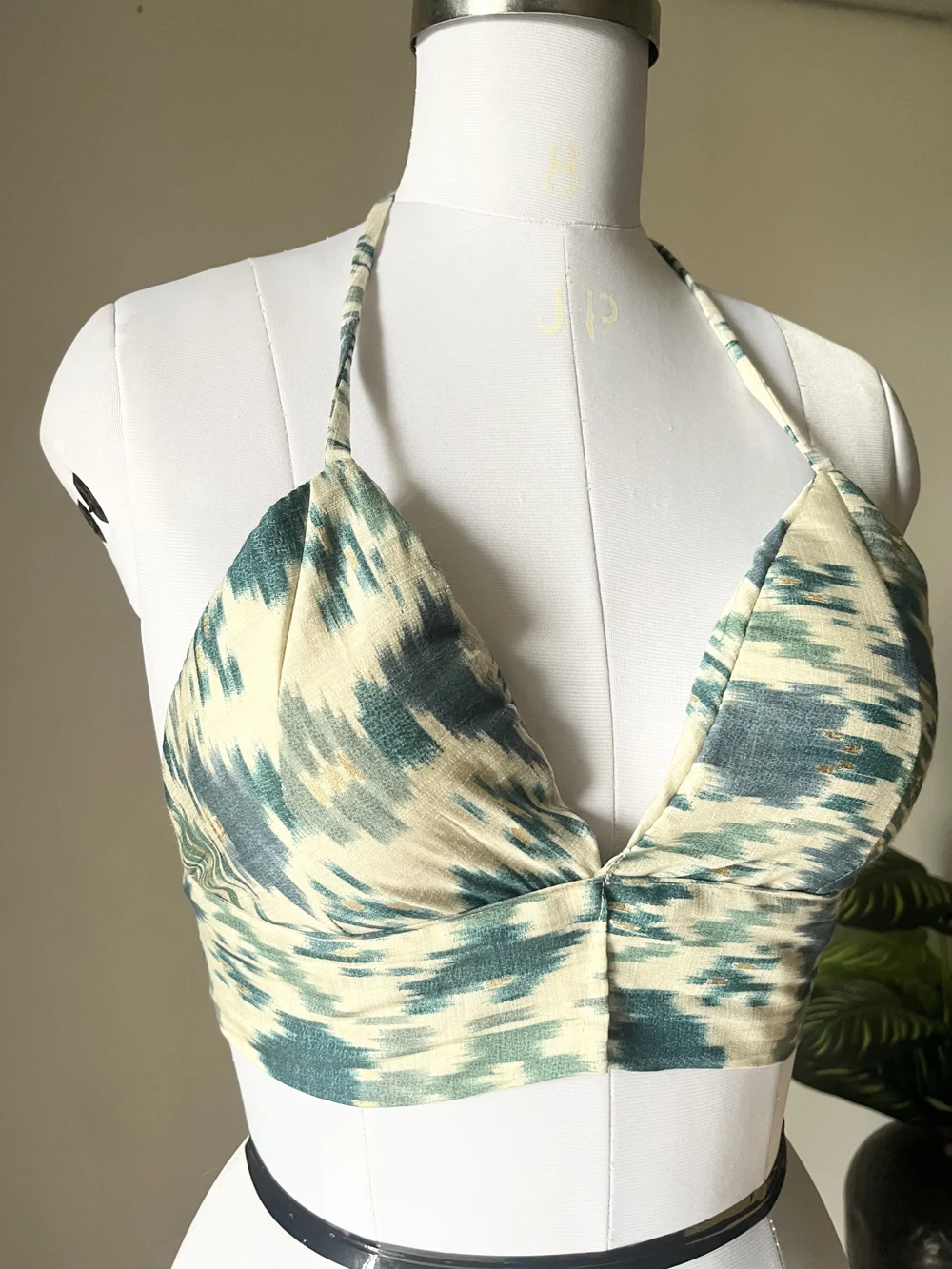 ikkat print brallet top 