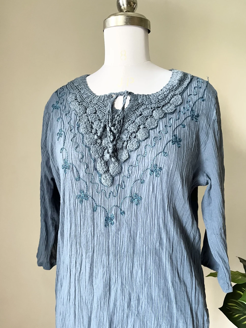Blue embroidered kurti 