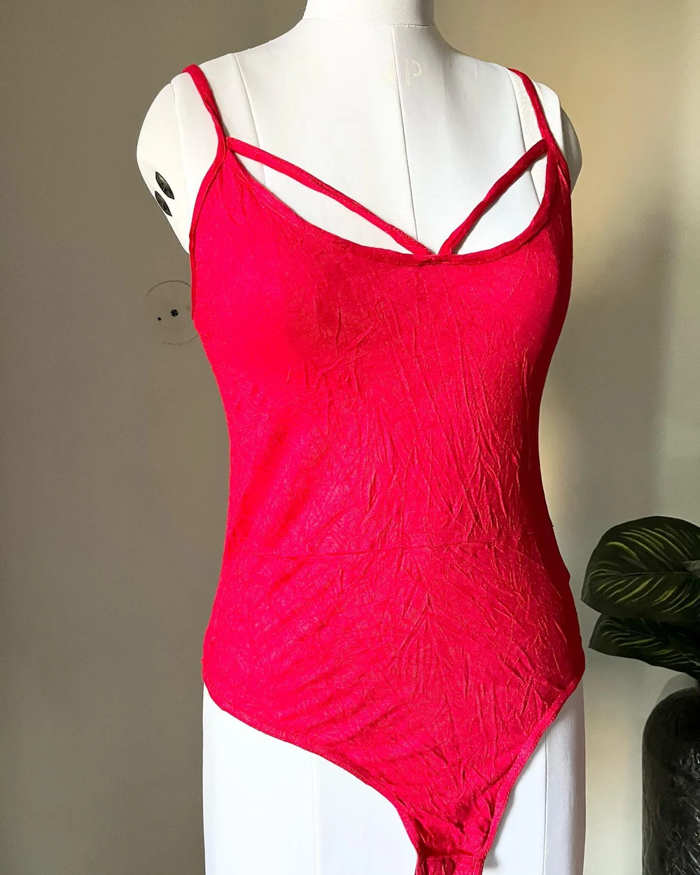 Red Criss-cross bodysuit 