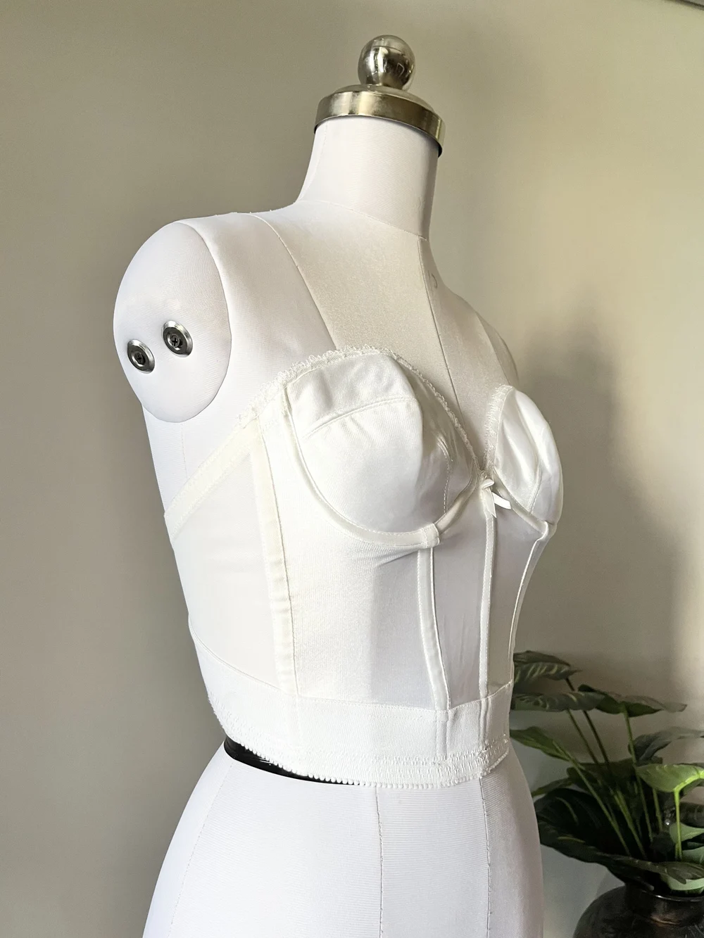 White tube padded corset top
