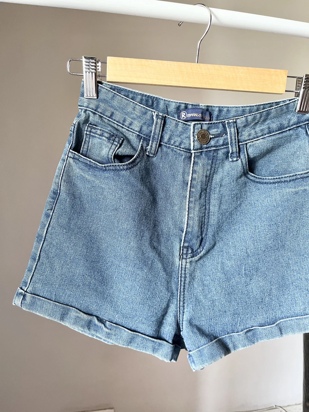 Blue superhighwaist shorts
