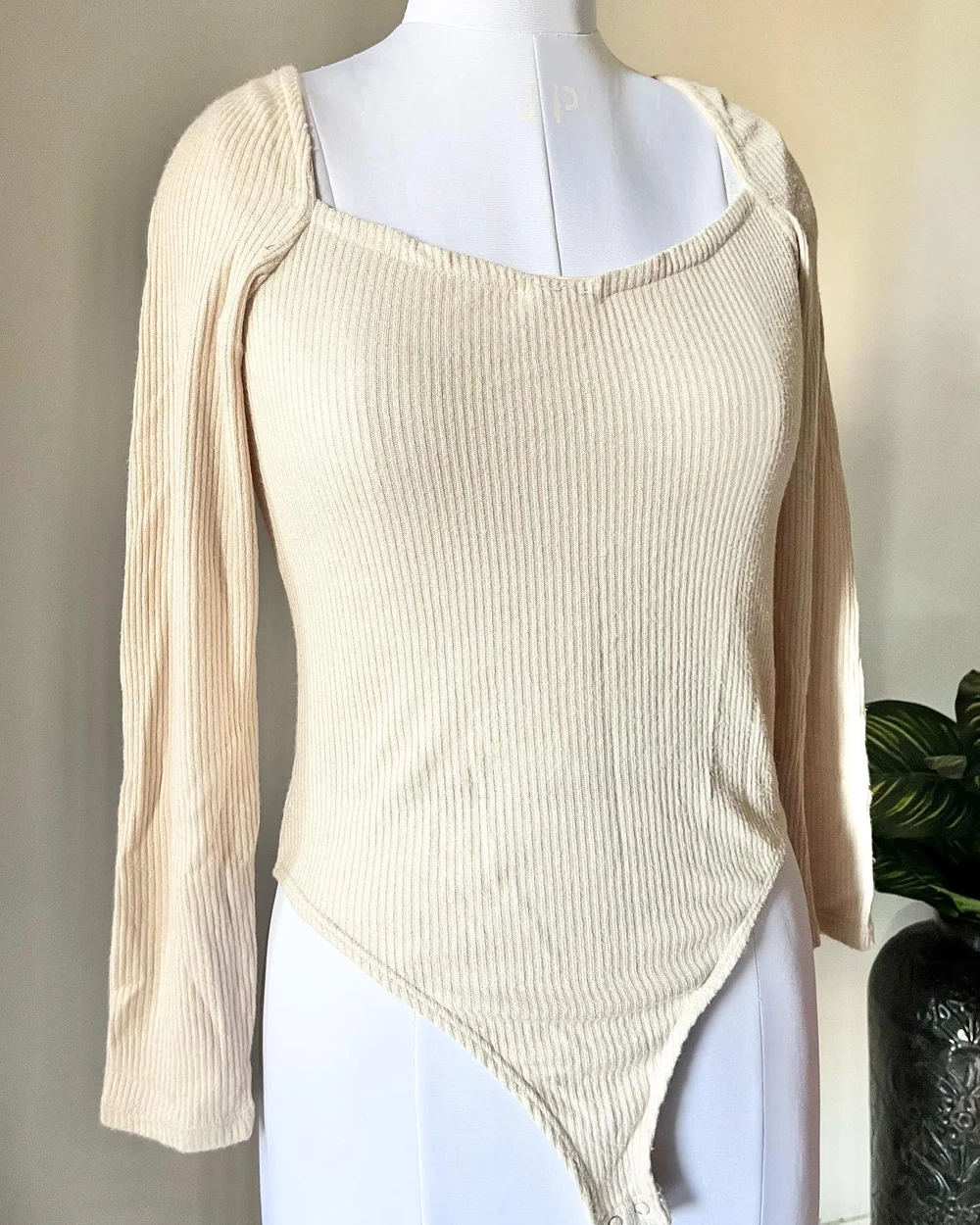 White ribbed bodysuit