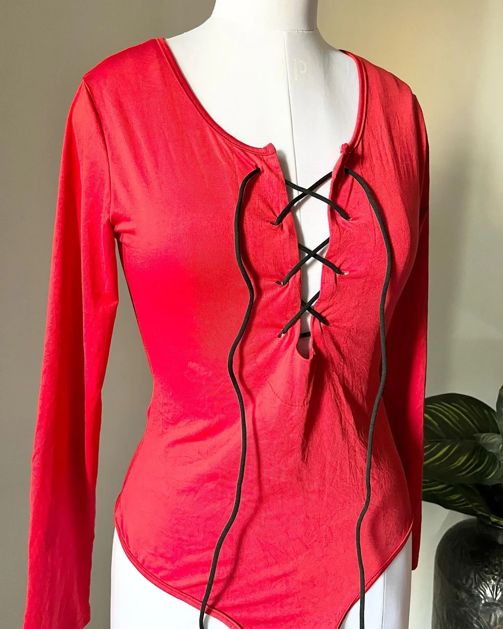 Red Criss-cross bodysuit 