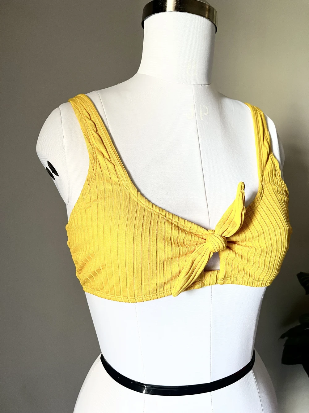 Yellow knot bikini top 