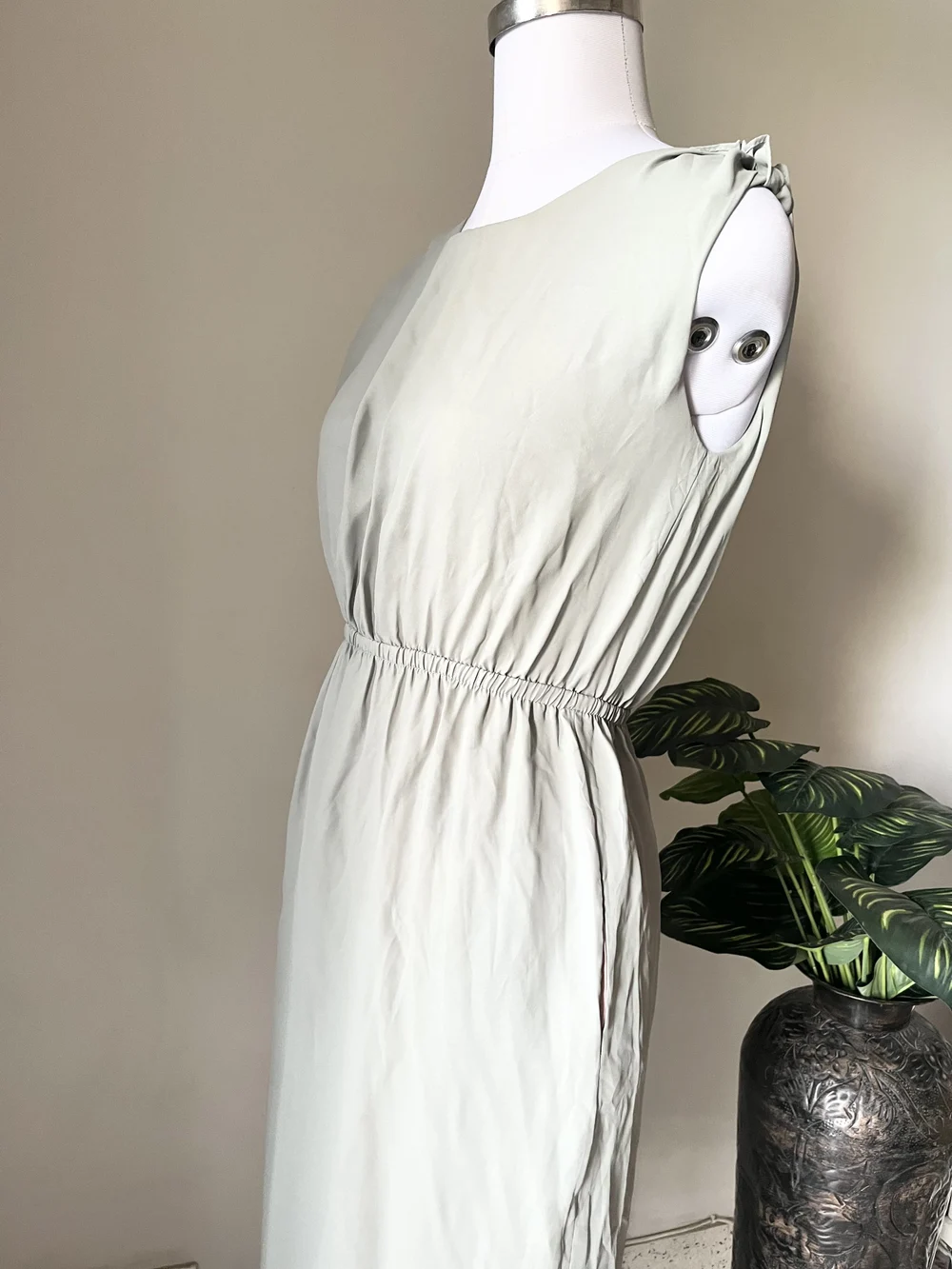 Mint green solid dress 