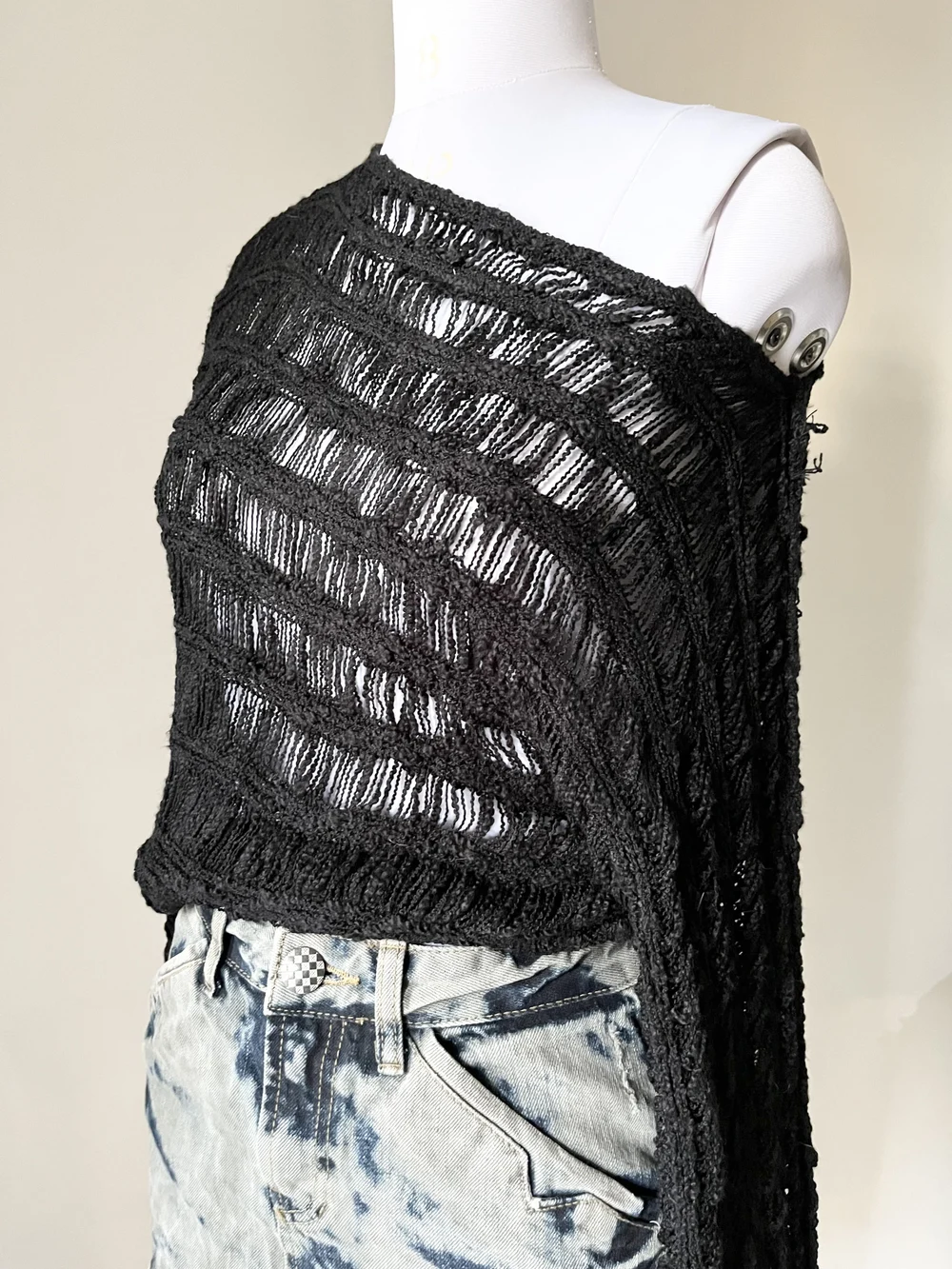 Black crochet top