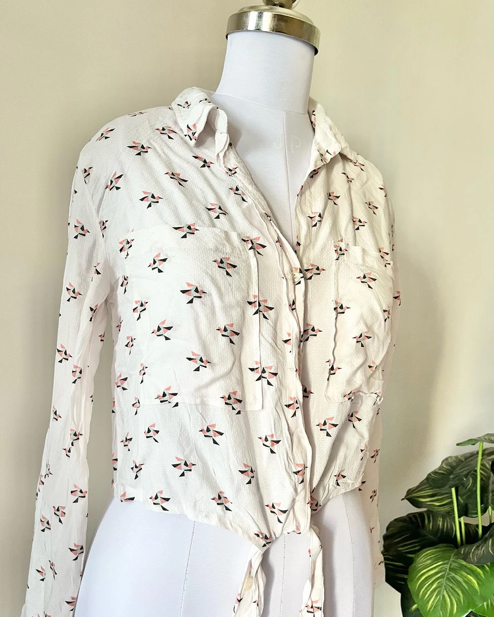 Bird Printed cotton shirt 