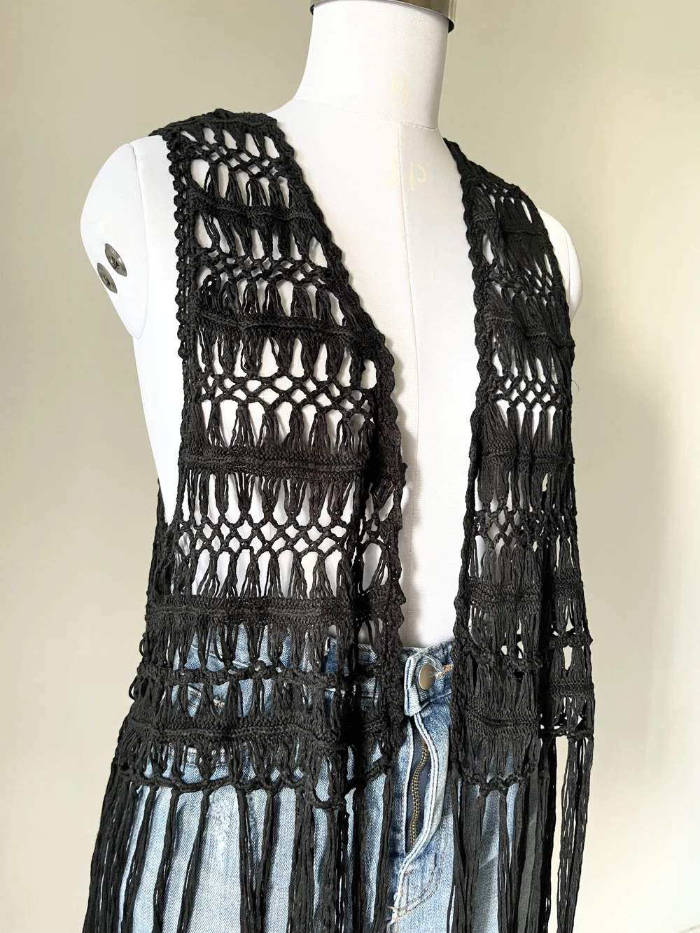 Black crochet shrug 