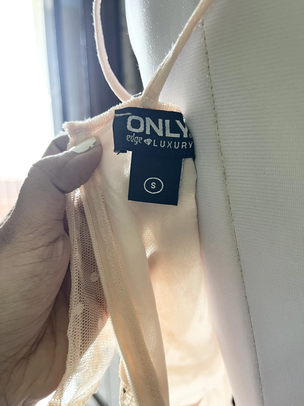 Peach frill Cold-shoulder dress 