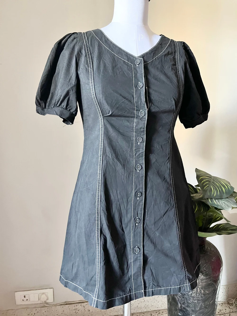 Black denim dress