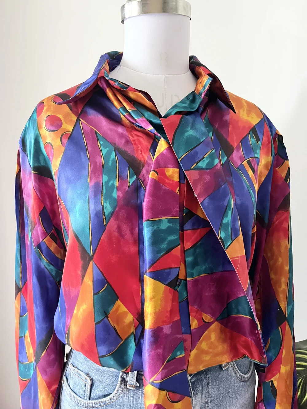 Multicolored satin shirt 