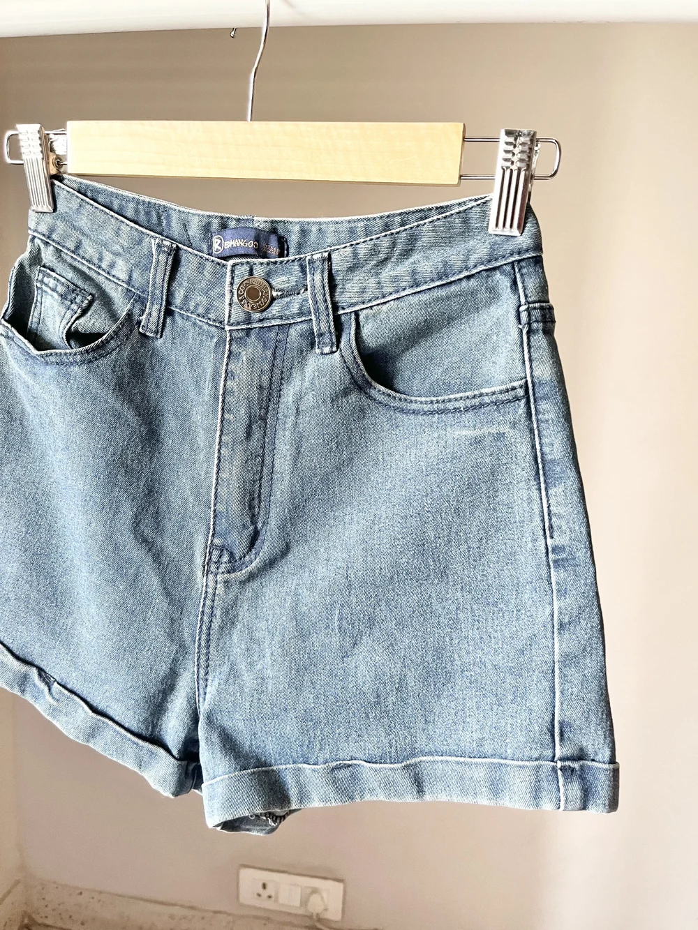 Blue superhighwaist shorts