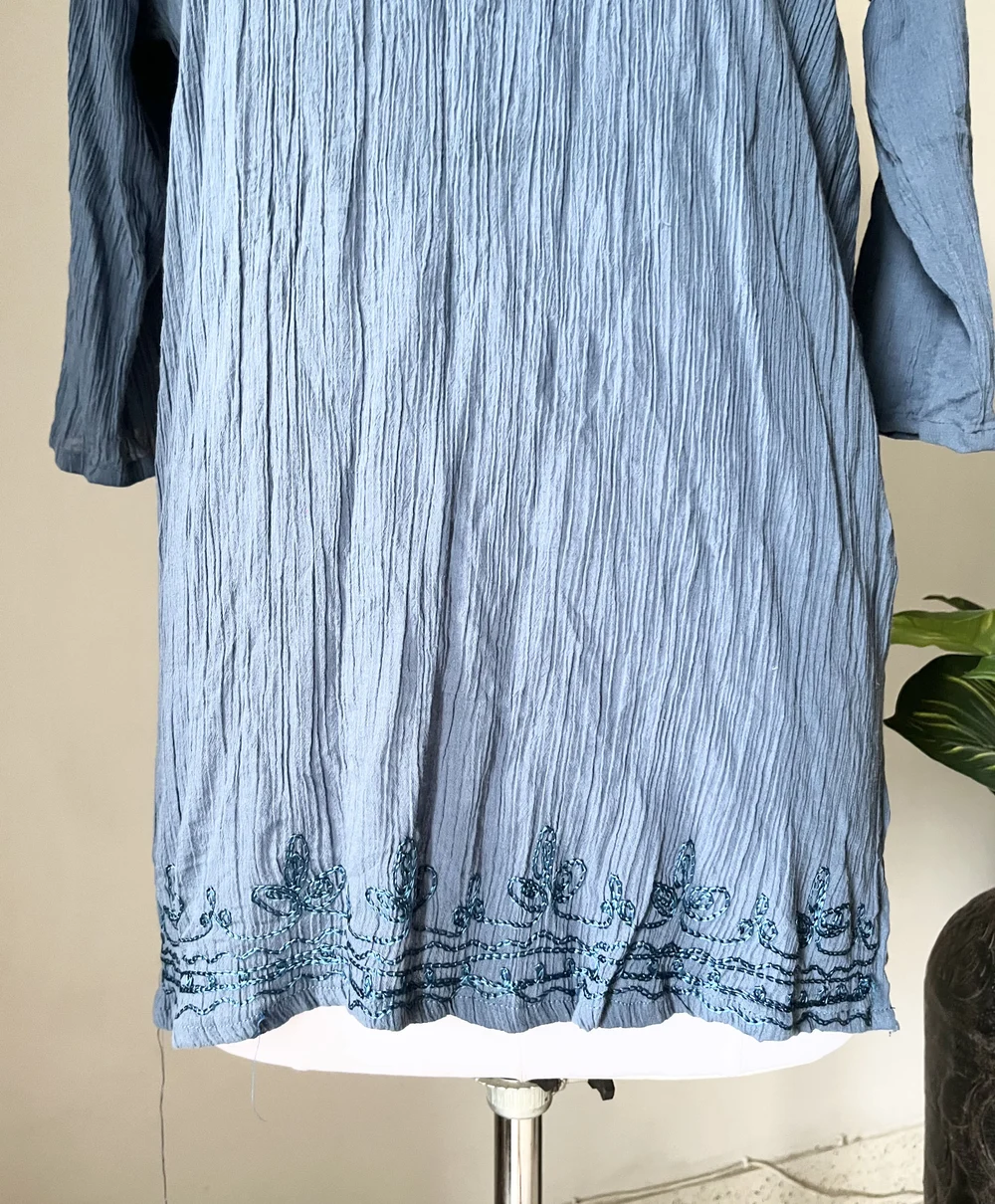 Blue embroidered kurti 
