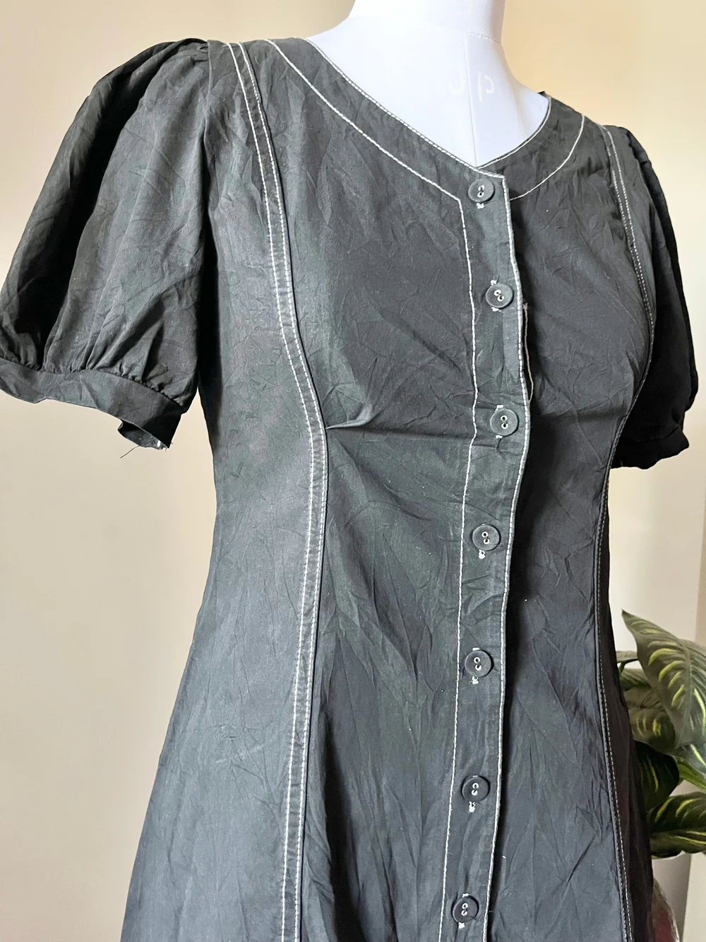 Black denim dress