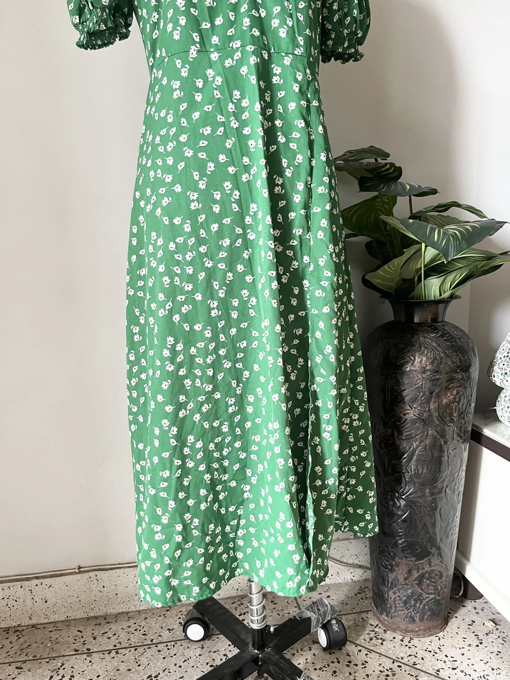 Floral green maxi dress 