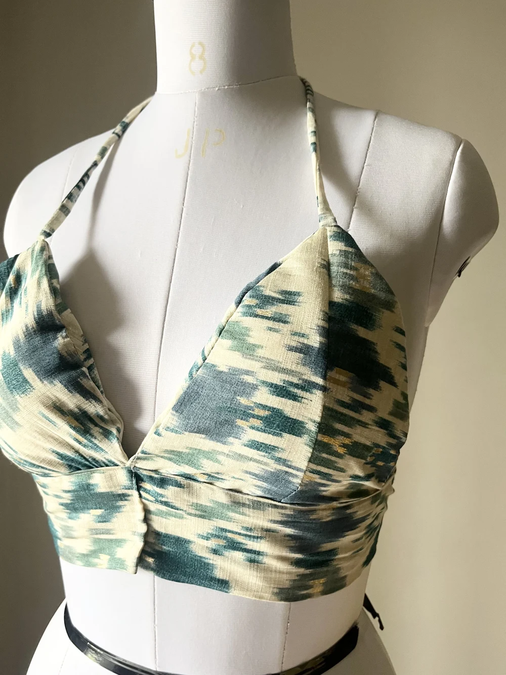 ikkat print brallet top 